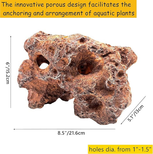 M2cbridge Large Aquarium Resin Holey Rock Decorations Hideouts Mountain Hideaway Caves Aquascaping Color A