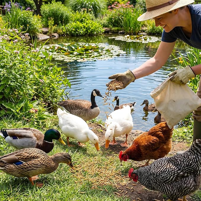 Dried Mealworms for Chickens – High Protein Chicken Treats for Egg Production & Flock Health – Bulk Mealworms for Ducks, Wild Birds, Reptiles & Backyard Poultry Feed, 20 lb