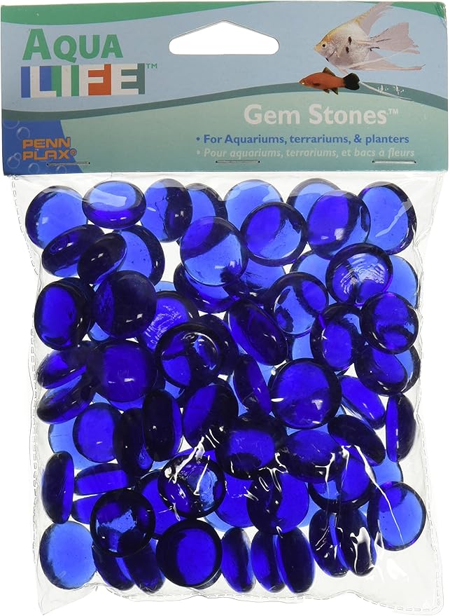 Penn-Plax Penn Plax AG2 90 Bag Gemstones Decorative Aquarium Stones, Blue