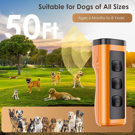 VUL Dog Bark Deterrent Device, Ultrasonic Anti Barking Device for Dogs Up to 50ft, Humane Dog Training Tool, Stops Barking, Chewing & Bad Behavior, No Shock, Alternative to Bark Colla