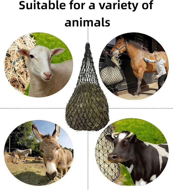 Ultra Slow Feed 2"x2" Holes 40” Hay Net for Horses and livestocks,Strong Load-Bearing Hay Bag Hanging for Horse Stable Trailer