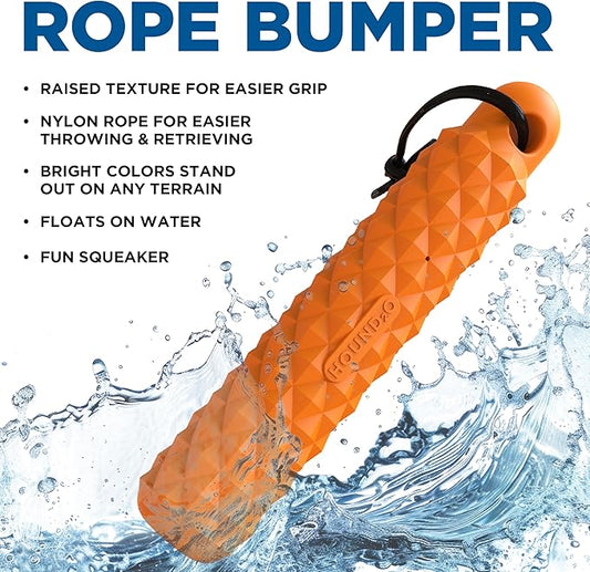 Dog Toys | Rope Bumper Floating Outdoor Toy for Dogs | Bright Orange Fetch Toy