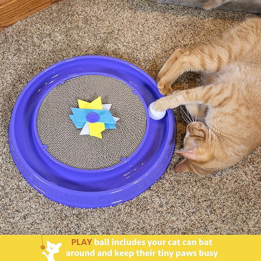 Kitty City Cat Scratchers - Cat Scratching Pad & Ball Track Scratcher