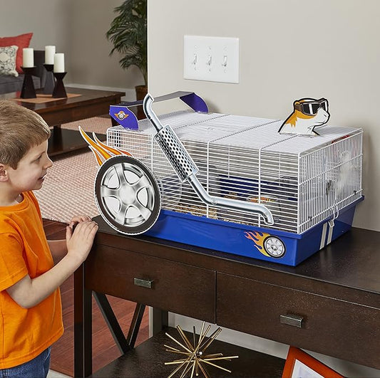MidWest Homes for Pets Hamster Cage | Exciting Hot Rod Theme | Accessories & Decals Included
