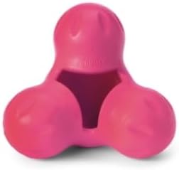 WEST PAW Zogoflex Tux Treat Dispensing Dog Chew Toy – Interactive Chewing Toy for Dogs – Dog Games for Aggressive Chewers, Fetch, Catch – Holds Kibble, Treats, Large 5", Geranium