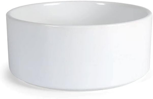 Orca Coating Ceramic Pet Feeding Bowl, 7x7x3 White Ceramic Pet Bowl for Cats and Small Dogs, Classic Heavy Duty Non Slip Ceramic Cat Dish Small Animal Bowls for Food and Water - 3" Extra Small