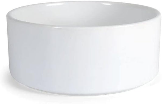 Orca Coating Ceramic Pet Feeding Bowl, 7x7x3 White Ceramic Pet Bowl for Cats and Small Dogs, Classic Heavy Duty Non Slip Ceramic Cat Dish Small Animal Bowls for Food and Water - 3" Extra Small