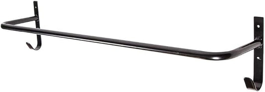 EASY-UP Horsewear Bar with Tack Hangers | Heavy-Duty Horse Blanket Rack | 34.25" Bar with Hooks for Halters & Leads | Mounts Easily to Stall Fronts | Ideal for Barn & Tack Room Use | Color Black
