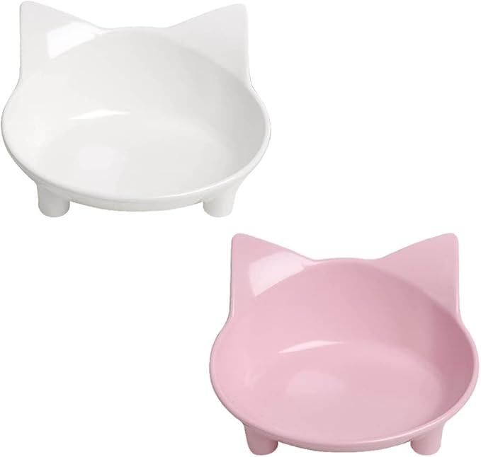 Non-Slip Cat & Dog Food Bowl – Wide, Shallow Pet Dish for Whisker Fatigue Relief, Safe for Puppies & Rabbits
