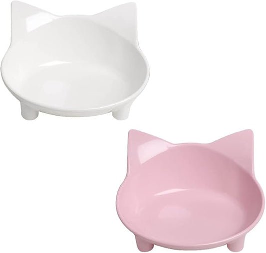 Non-Slip Cat & Dog Food Bowl – Wide, Shallow Pet Dish for Whisker Fatigue Relief, Safe for Puppies & Rabbits