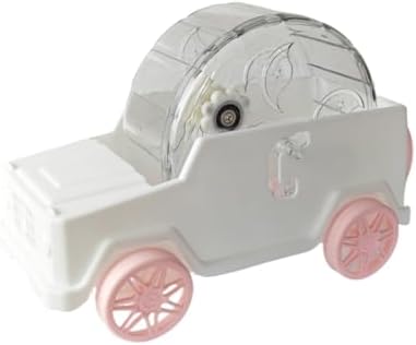 Hamster Running Wheel Car Shape Running Wheel Hamster Exercise Plastic Running Wheel (White,L)