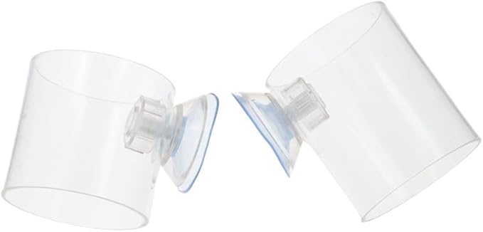 Pokinge 2Pcs Aquarium Fish Food Feeder Tube, Transparent Acrylic Feeding Ring with Strong Suction Cup, Adjustable Height Fish Tank Station Floating Food Tray Feeder