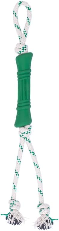 Green Sheep Natural Rubber Rope Dog Toy for Small to Large Dogs, Puppy Chew Toys for Teething, Tug of War Dog Toy with Recycle Cotton Rope, Durable Rubber Dog Toys