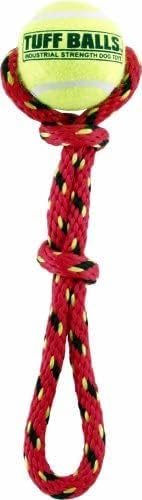 PetSport Fling Thing Dog Ball on Rope Toy, 12" Tennis Ball Rope for Fetch & Tug of War (3 Pack) - 2.5" Tuff Ball with Non-Abrasive Felt, Non-Toxic, Durable Toy for Small & Medium Dogs