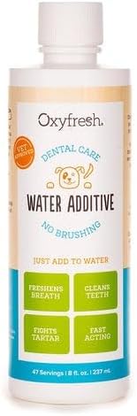 Oxyfresh Premium Pet Dental Care Solution Pet Water Additive: Best Way to Eliminate Bad Dog Breath and Cat Bad Breath - Fights Tartar & Plaque - So Easy, Just Add to Water! Vet Recommended 16 oz.