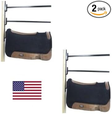 2-Pack Swing Out Blanket Bar: Wall Mounted Horse Blanket Rack & Saddle Pad Holder - Ideal Tack Room Organizer & Horse Stall Accessories