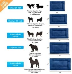 Dog Beds Crate Pad for Small Dogs Fit Metal,Ultra Soft, Washable & Anti-Slip Kennel Pad for Dogs Cozy Sleeping Mat,Navy Blue 24inch