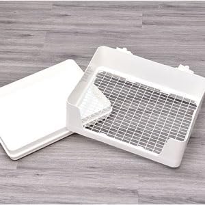 RUBYHOME Large Rabbit Litter Box Bunny Potty Training Corner Litter Pan with Deep Bottom Collection Tray, Small Animal Bedding Toilet for Adult Guinea Pig, Ferret