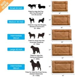 Dog Beds Crate Pad for Small Dogs Fit Metal,Ultra Soft, Washable & Anti-Slip Kennel Pad for Dogs Cozy Sleeping Mat,Camel 24inch