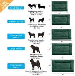 Dog Beds Crate Pad for Extral Large Dogs Fit Metal,Ultra Soft, Washable & Anti-Slip Kennel Pad for Dogs Cozy Sleeping Mat,Green 48inch