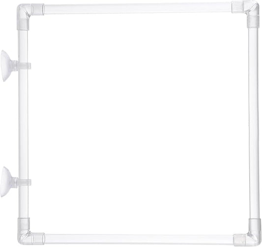 Clear Acrylic Aquariums Fish Feeding Rings with Easy Installation Suction Cup Prevents Food Drift and Waste 23x23CM
