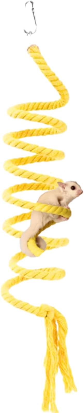 Sugar Glider Toys, Sugar Glider Climbing Ropes, Hanging Toys Cage Accessories, Enrichment Toys, Soft Touch Small Pet Swing Toys for Rats, Birds (Yellow)
