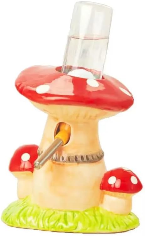 Ceramic Hamster Water Bottle with Stand & 80ML Water Bottle, Water Dispenser for Small Animal, Water Bottle Holder Auto Water Feeding Bottles for Syrian Dwarf Hamster Mice Gerbil (Pink)