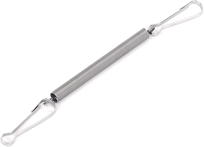 GANPUB Silver Replacement Springs with 2 Clips Stainless Steel 3.1 Inch Spring Fastening Water Drinking Bottle for Rabbit Hamster Water Bottle Spring Clip,Feeding and Watering Supplies
