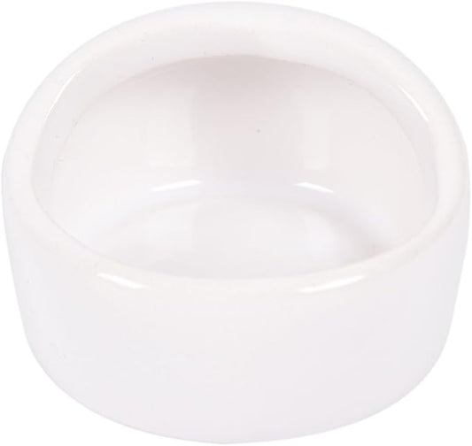 Gradient Side Hamster Ceramic Bowl,Cute Small Animal No Spill No Turnover Food Water Bowl Dish Holder for Guinea Pig Rodent Rat Gerbil Cavy Hedgehog Dwarf Feeder Feeding Bowl Basin,Pet Supplies,White