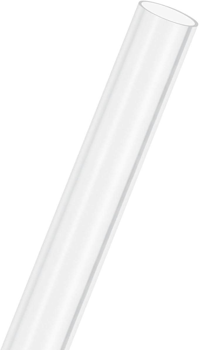 M METERXITY Clear Plastic Tube, 19mm[0.75"] ID x 21mm[0.83"] OD High Impact Rigid Polycarbonate Round Pipes for Water Plumbing/Lighting/Aquariums/Models, Plastic Tubing [305mm/12IN]