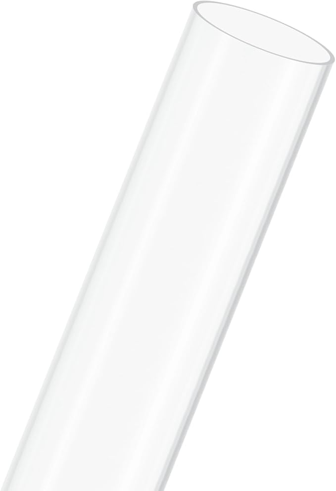 M METERXITY 1-Pack Clear Plastic Tube, 47mm[1.85"] ID x 50mm[1.97"] OD High Impact Rigid Polycarbonate Round Pipes for Water Plumbing/Lighting/Aquariums/Models, Plastic Tubing [245mm/10IN]