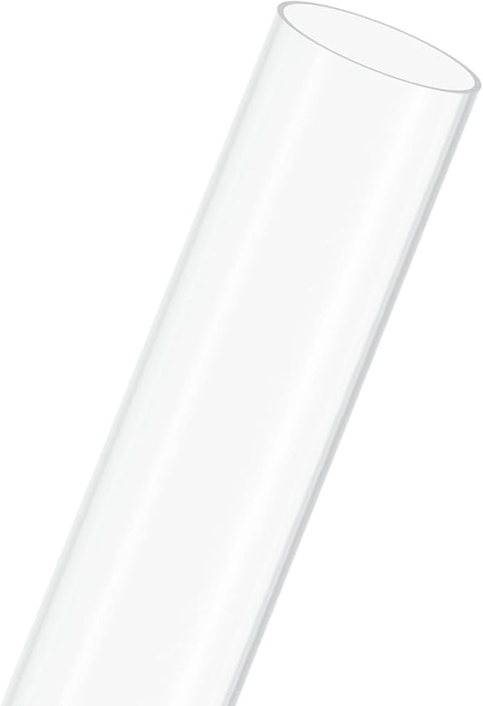 M METERXITY 1-Pack Clear Plastic Tube, 47mm[1.85"] ID x 50mm[1.97"] OD High Impact Rigid Polycarbonate Round Pipes for Water Plumbing/Lighting/Aquariums/Models, Plastic Tubing [245mm/10IN]
