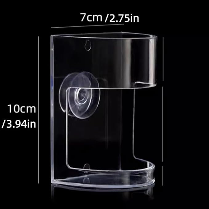 Acrylic Floating Fish Tank Feeder, Clear Arc-Shaped Aquarium Food Dispenser with Suction Cup, Prevents Water Turbidity and Food Settling
