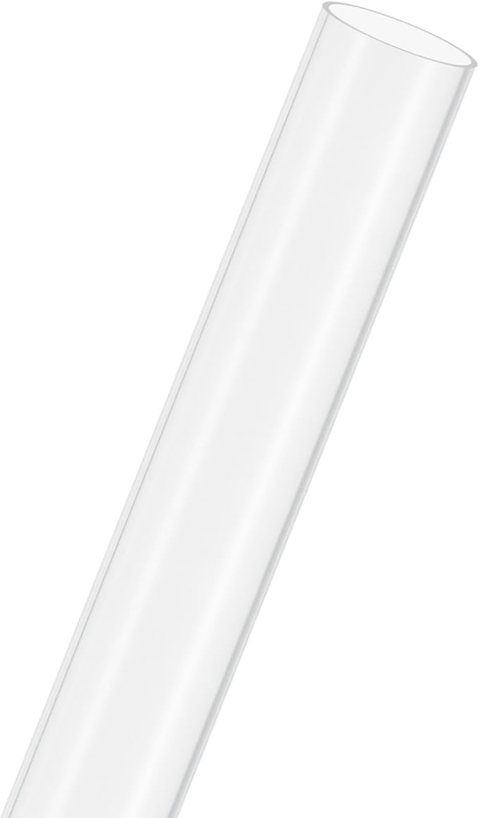 M METERXITY Clear Plastic Tube, 23mm[0.91"] ID x 25mm[0.98"] OD High Impact Rigid Polycarbonate Round Pipes for Water Plumbing/Lighting/Aquariums/Models, Plastic Tubing [305mm/12IN]