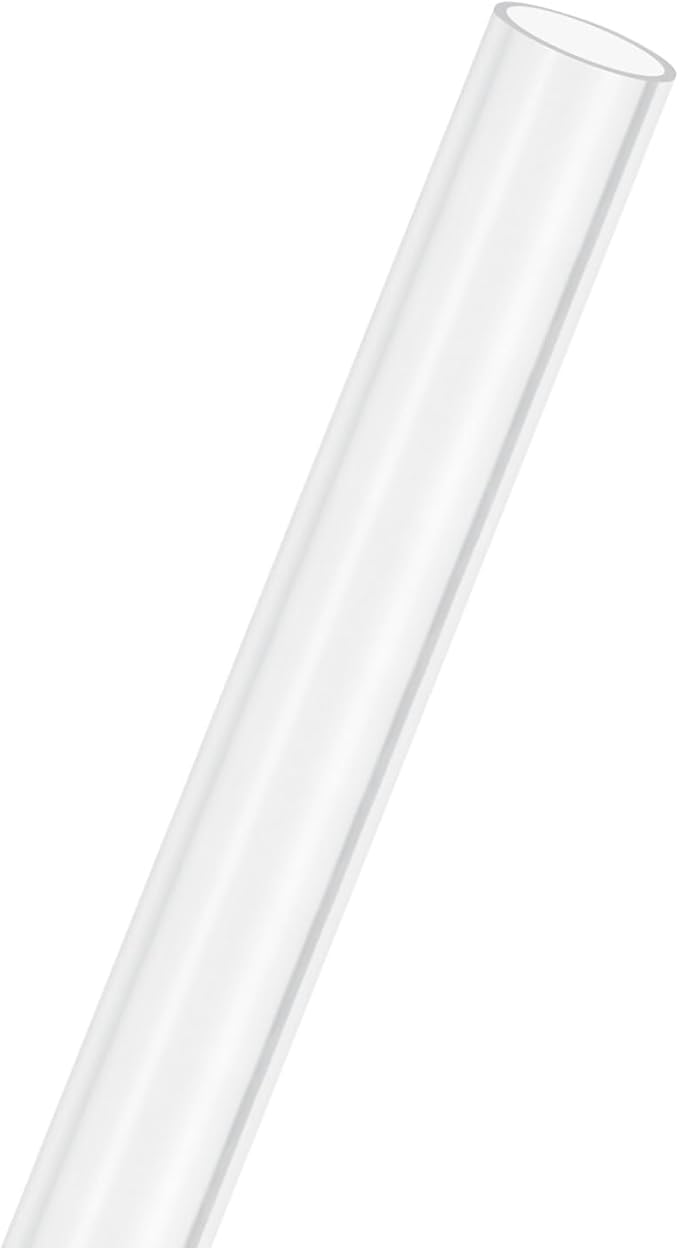 M METERXITY Clear Plastic Tube, 14mm[0.55"] ID x 16mm[0.63"] OD High Impact Rigid Polycarbonate Round Pipes for Water Plumbing/Lighting/Aquariums/Models, Plastic Tubing [305mm/12IN]