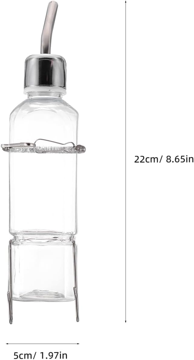 2 Pack Small Animal Water Bottle No Drip, 180ml Hanging Pet Water Dispenser for Guinea Pig Rabbit Hamster Bunny Chinchilla, Cage Feeder with Stainless Tube
