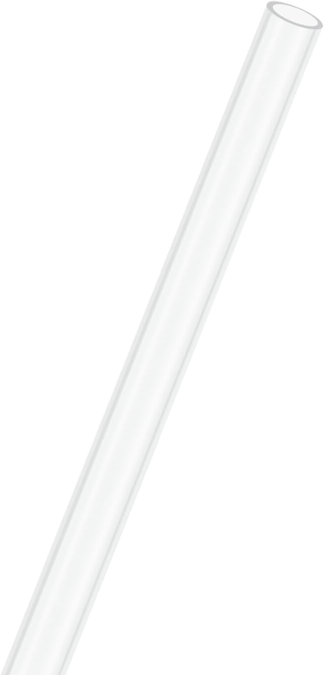 M METERXITY 1-Pack Clear Plastic Tube, 4mm[0.16"] ID x 5mm[0.2"] OD High Impact Rigid Polycarbonate Round Pipes for Water Plumbing/Lighting/Aquariums/Models, Plastic Tubing [305mm/12IN]