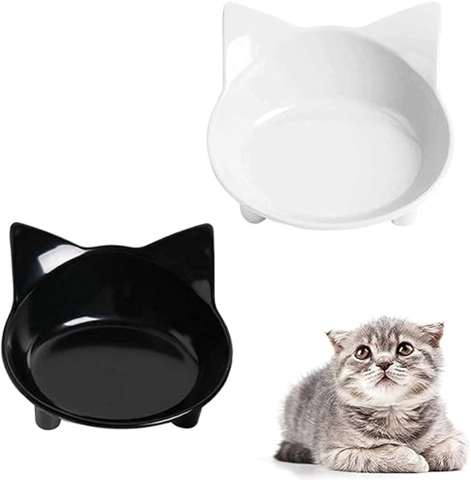 Pet Cat Bowl Dog Food Bowl – Non-Slip, Wide & Shallow Pet Dish for Whisker Fatigue Relief, Safe for Puppies & Rabbits