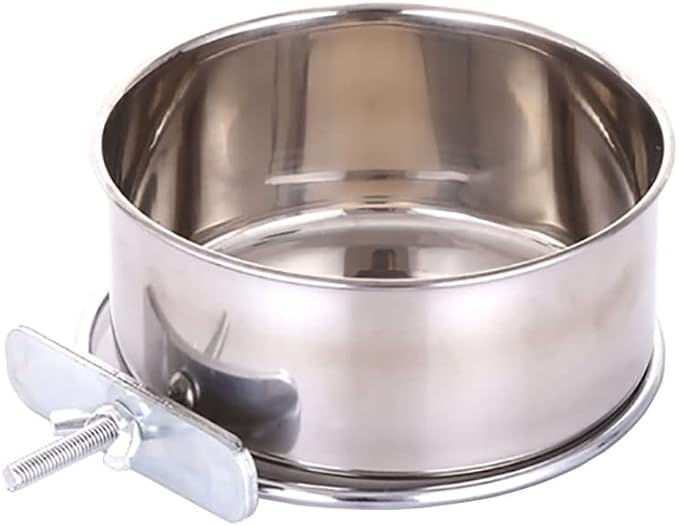 JiangYanus Stainless Steel Hanging Pet Bowls, Dog Crate Food and Water Bowl | Metal Coop Cups with Clamp Holder Detachable Cage Kennel Bowl Feeder Dish for Dogs Cats Birds Ferret Rabbit and Small Animals