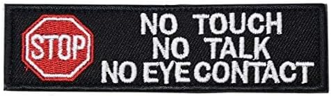 U-LIAN No Touch No Talk No Eye Contact Patch Embroidered Service Dog Patch for Warning Vests Harness Hook and Loop Emblem