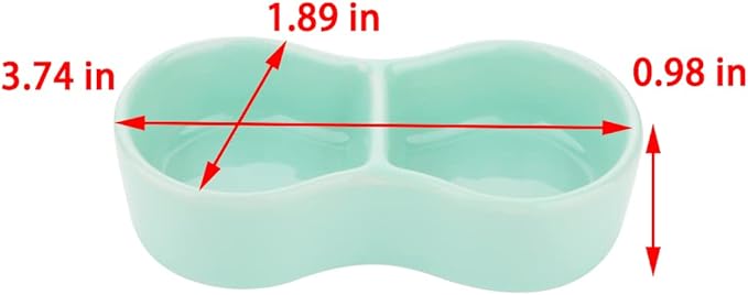 2 Pcs Hamster Ceramic Food Bowl, Double Grid Design Anti-Turning Food and Water Dish for Hamster Hedgehog Sugar Glider Gerbil Chipmunk Rodent (Colors May Vary)