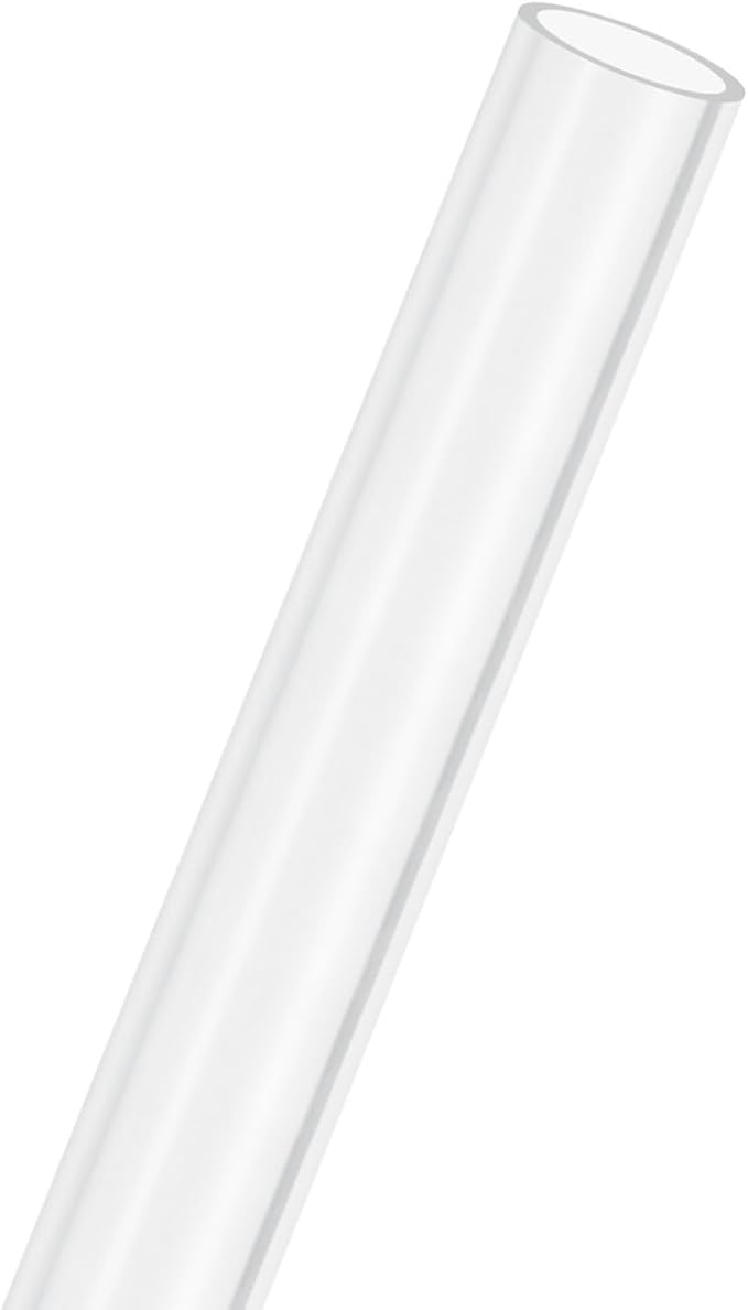 M METERXITY Clear Plastic Tube, 16mm[0.63"] ID x 19mm[0.75"] OD High Impact Rigid Polycarbonate Round Pipes for Water Plumbing/Lighting/Aquariums/Models, Plastic Tubing [305mm/12IN]