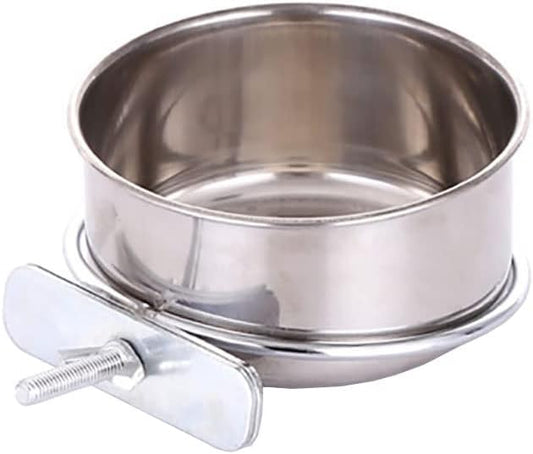 JiangYanus Stainless Steel Hanging Pet Bowls, Dog Crate Food and Water Bowl | Metal Coop Cups with Clamp Holder Detachable Cage Kennel Bowl Feeder Dish for Dogs Cats Birds Ferret Rabbit and Small Animals