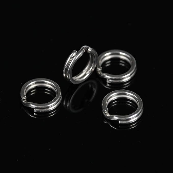 GREATFISHING 200PCS High Strength Heavy Stainless Steel Split Ring Lure Connector Swivels Snap with Fishing Pliers 30lb to 120lb Test