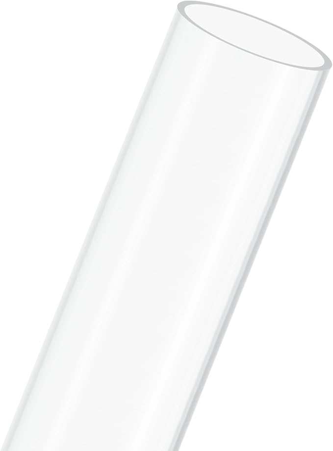 M METERXITY 1-Pack Clear Plastic Tube, 57mm[2.24"] ID x 63mm[2.48"] OD High Impact Rigid Polycarbonate Round Pipes for Water Plumbing/Lighting/Aquariums/Models, Plastic Tubing [245mm/10IN]
