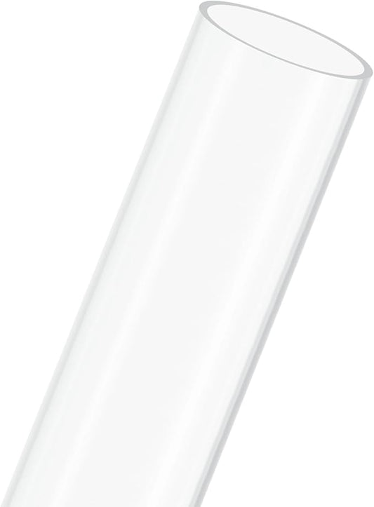 M METERXITY 1-Pack Clear Plastic Tube, 57mm[2.24"] ID x 63mm[2.48"] OD High Impact Rigid Polycarbonate Round Pipes for Water Plumbing/Lighting/Aquariums/Models, Plastic Tubing [245mm/10IN]