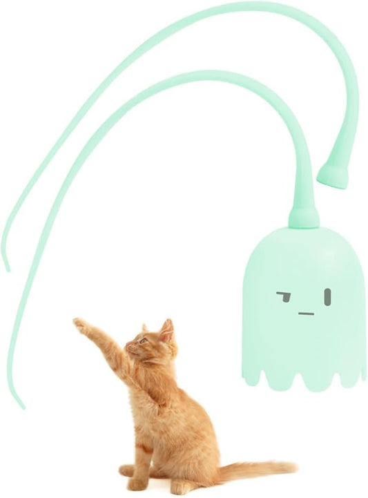 DONGKER Cat Wand Toy,Automatic Silicone Tail Cat Teaser Toy Rechargeable Kittens Self Play Toy for Indoor Cats Bored Stress Relief