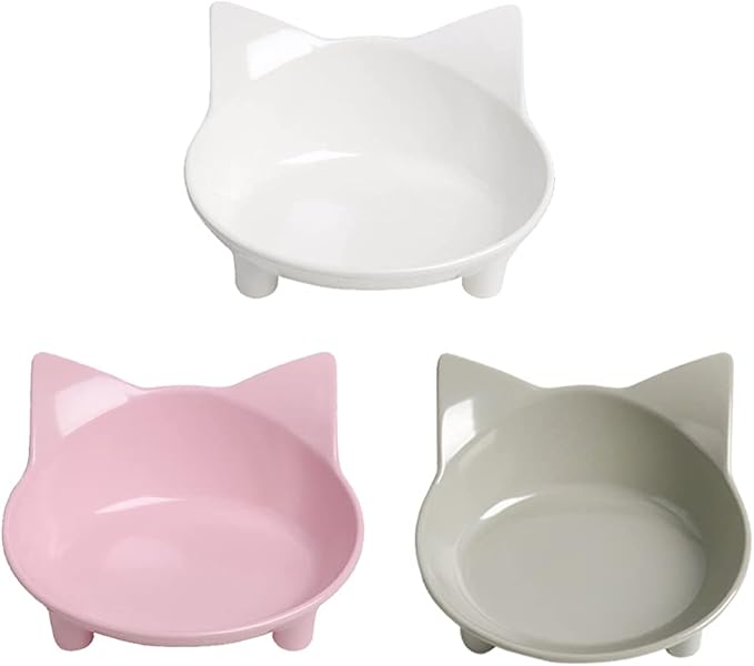 Cat & Dog Food Bowl – Non-Slip Wide Shallow Pet Dish for Whisker Fatigue Relief, Safe for Puppies & Rabbits(Safe Food-Grade)