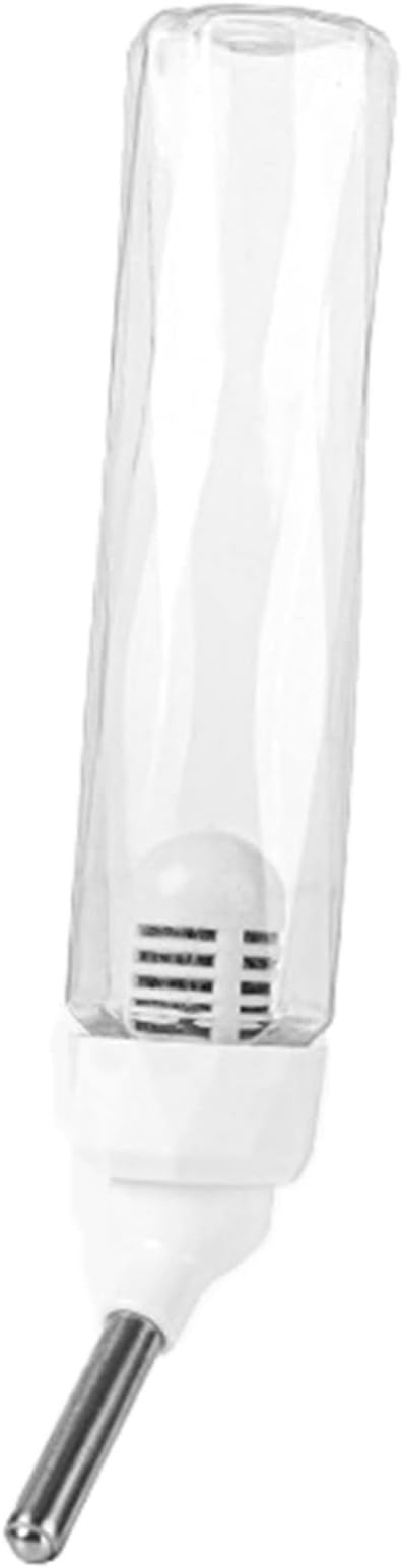 Water Bottle with Filter Leakproof Water Dispenser for Small Animals Drip Metal Nozzle - White - M
