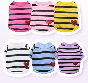 Dog Shirts for Large Dogs, Striped T-Shirts Pets Vest Pet Apparel Tee Shirts Dog Tank Top Spring Summer Suitable for Chihuahua French Bulldog Bichon Shih Tzu